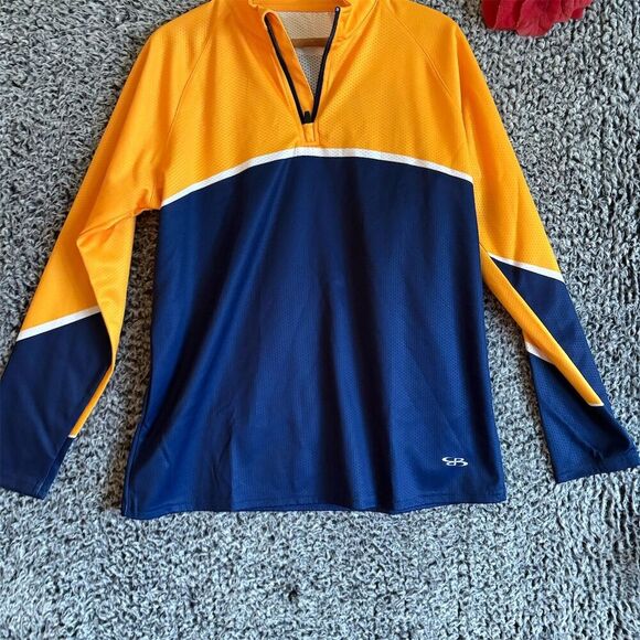 Holloway Men's XL Yellow 1/4 Zip Pullover Long Sleeve Athletic Top - Picture 2 of 6